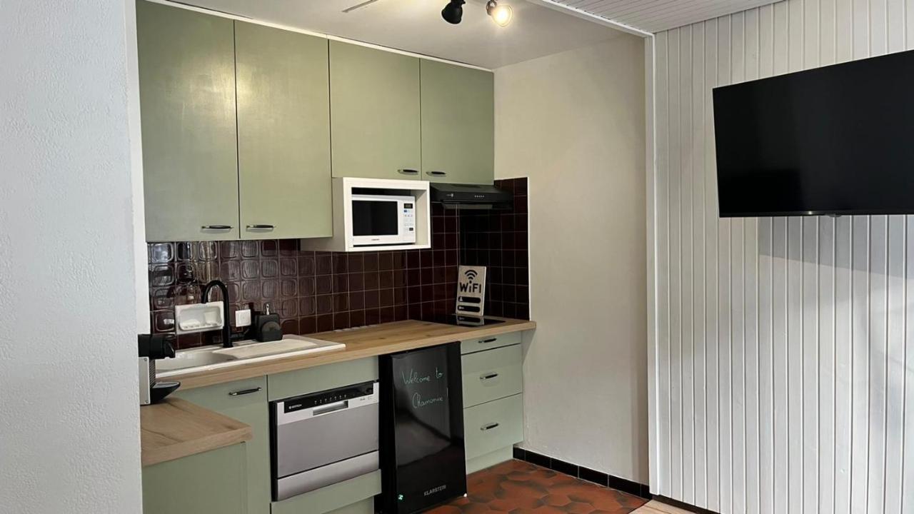 Studio Dent Du Caiman, Chamonix Hyper Centre, Parking, Vue Mont Blanc Bagian luar foto
